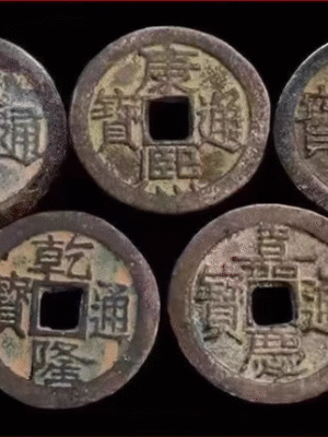 Bộ tiền xu Ngũ đế hóa giải vượng tài